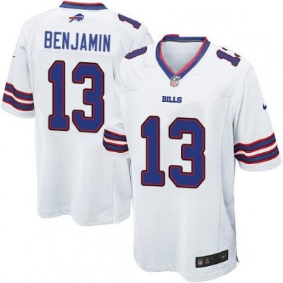 Mens Nike Buffalo Bills 13 Kelvin Benjamin Game White NFL Jersey