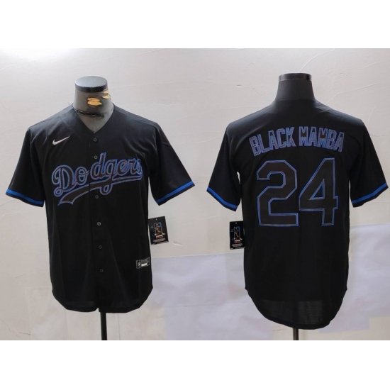 Men Los Angeles Dodgers 24  27Black Mamba 27 Black Cool Base Stitched Baseball Jersey 5