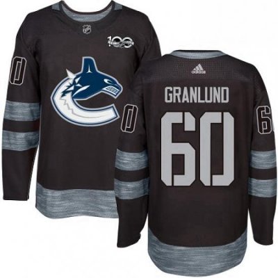 Mens Adidas Vancouver Canucks 60 Markus Granlund Premier Black 1917 2017 100th Anniversary NHL Jersey