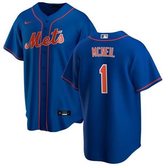 Men NeW York Mets 1 Jeff McNeil Royal Cool Base Stitched Jersey