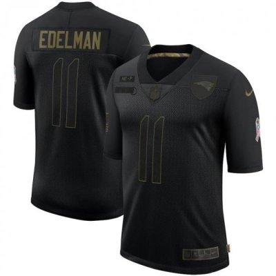 Men's New England Patriots #11 Julian Edelman Black Nike 2020 Salute To Service Limited Jersey