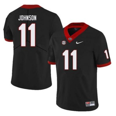 Men #11 Jermaine Johnson Georgia Bulldogs College Football Jerseys Sale-Black