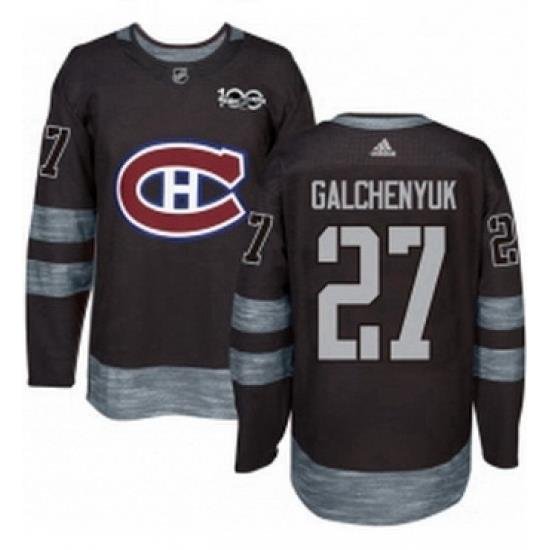 Mens Adidas Montreal Canadiens 27 Alex Galchenyuk Authentic Black 1917 2017 100th Anniversary NHL Jersey