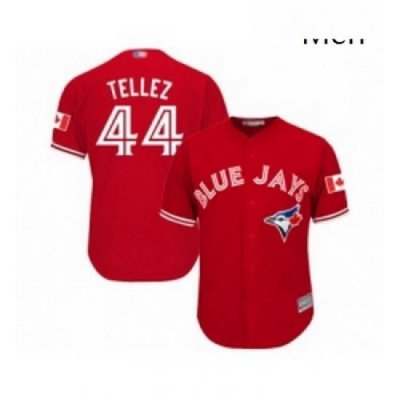 Mens Toronto Blue Jays 44 Rowdy Tellez Replica Scarlet Alternate Cool Base Baseball Jersey