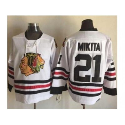 Chicago Blackhawks #21 Stan Mikita White CCM Throwback Stitched NHL Jersey