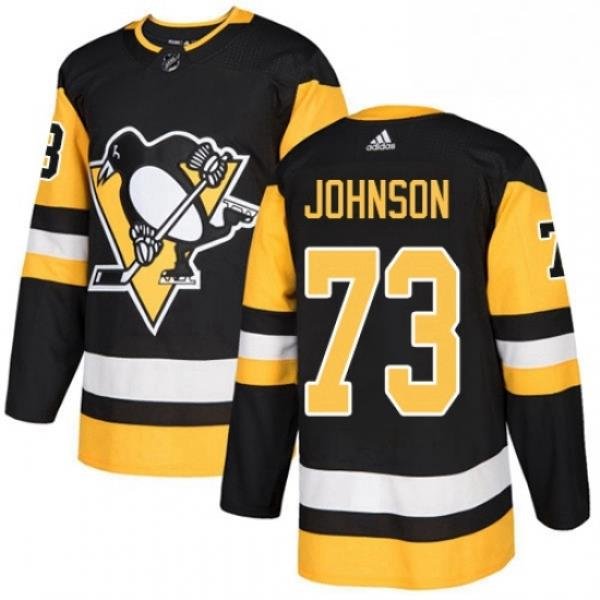 Mens Adidas Pittsburgh Penguins 73 Jack Johnson Premier Black Home NHL Jersey