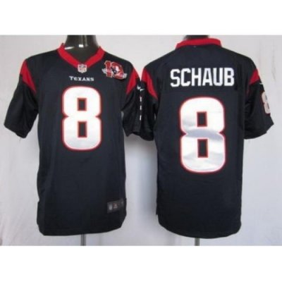 Nike Houston Texans 8 Matt Schaub Blue Game W 10TH Patch NFL Jersey