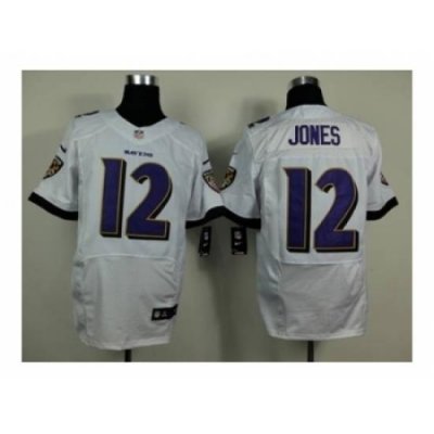 Nike Baltimore Ravens 12 Jacoby Jones white Elite NFL Jersey