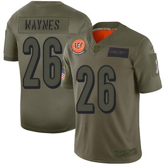 Nike Bengals 26 Trae Waynes Camo Men Stitched NFL Limited 2019 Salute To Service Jersey