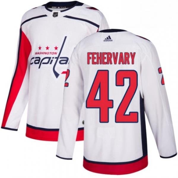 Youth Adidas Washington Capitals 42 Martin Fehervary Authentic White Away NHL Jersey