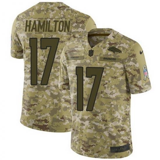 Nike Broncos #17 DaeSean Hamilton Camo Mens Stitched NFL Limited 2018 Salute To Service Jersey