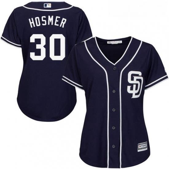 Womens Majestic San Diego Padres 30 Eric Hosmer Authentic Navy Blue Alternate 1 Cool Base MLB Jersey