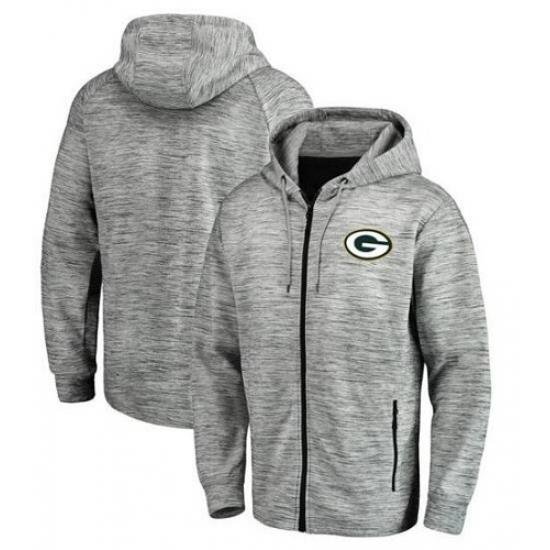 NFL Green Bay Packers Pro Line by Fanatics Branded Space Dye Performance Full Zip Hoodie Heathered Gray