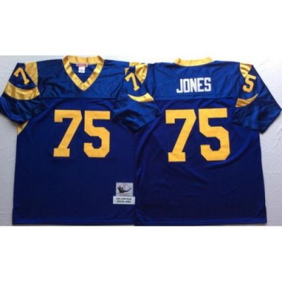 Rams 75 Deacon Jones Blue Throwback Jersey