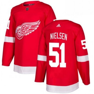 Mens Adidas Detroit Red Wings 51 Frans Nielsen Authentic Red Home NHL Jersey