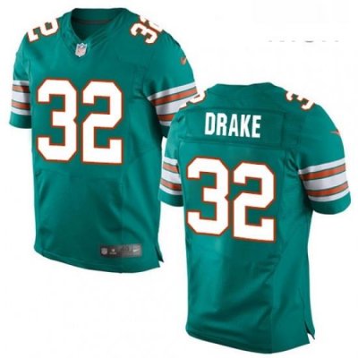 Mens Nike Miami Dolphins 32 Kenyan Drake Elite Aqua Green Alternate NFL Jersey