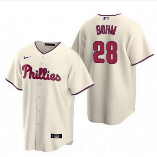 Men Philadelphia Phillies 28 Alec Bohm Cream Alternate Jersey