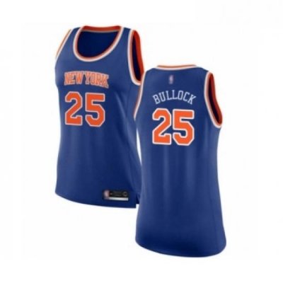 Womens New York Knicks 25 Reggie Bullock Swingman Royal Blue Basketball Jersey Icon Edition