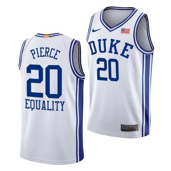 Duke Blue Devils Cason Pierce White Equality Men Jersey