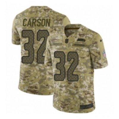 Youth Nike Seattle Seahawks 32 Chris Carson Limited Camo 2018 Salute to Service NFL Jersey