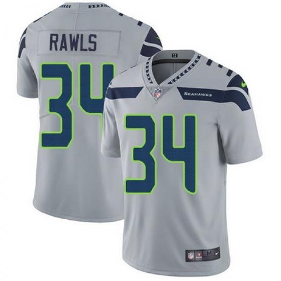 Nike Seahawks #34 Thomas Rawls Grey Alternate Mens Stitched NFL Vapor Untouchable Limited Jersey