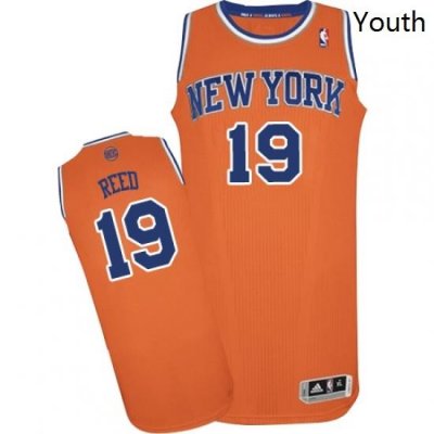 Youth Adidas New York Knicks 19 Willis Reed Authentic Orange Alternate NBA Jersey