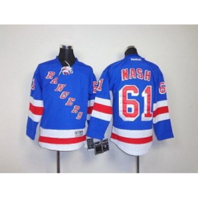 Youth NHL jerseys new york rangers #61 nash lt.blue