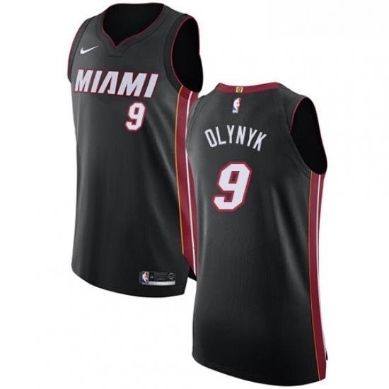 Womens Nike Miami Heat 9 Kelly Olynyk Authentic Black Road NBA Jersey Icon Edition