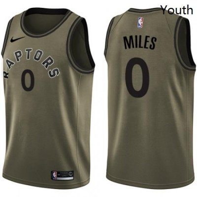 Youth Nike Toronto Raptors 0 CJ Miles Swingman Green Salute to Service NBA Jersey