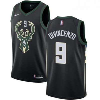 Mens Nike Milwaukee Bucks 9 Donte DiVincenzo Swingman Black NBA Jersey Statement Edition