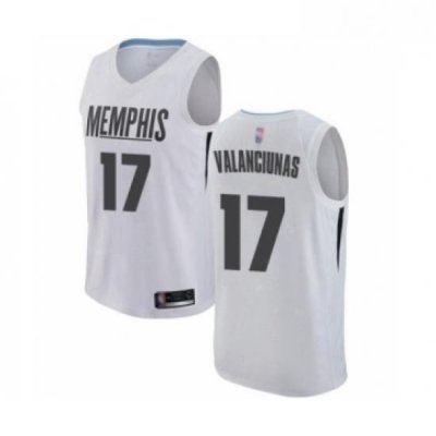 Womens Memphis Grizzlies 17 Jonas Valanciunas Swingman White Basketball Jersey City Edition