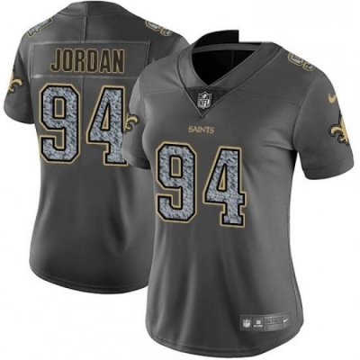 Womens Nike NeW Orleans Saints 94 Cameron Jordan Gray Static Vapor Untouchable Limited NFL Jersey