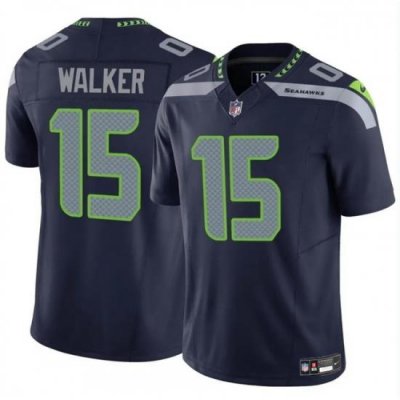 Men Seattle Seahawks 15 P J  Walker Navy 2024 F U S E Vapor Limited Stitched Football Jersey