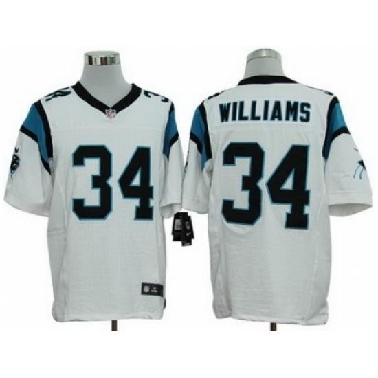 Nike Carolina Panthers 34 DeAngelo Williams White Elite NFL Jersey