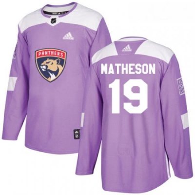 Youth Adidas Florida Panthers 19 Michael Matheson Authentic Purple Fights Cancer Practice NHL Jersey