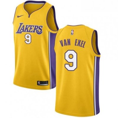 Youth Nike Los Angeles Lakers 9 Nick Van Exel Swingman Gold Home NBA Jersey Icon Edition