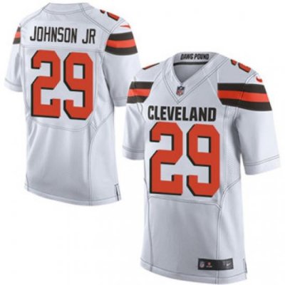 Nike Browns #29 Duke Johnson Jr White Mens Stitched NFL New Elite Jersey