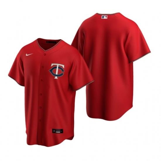 Mens Nike Minnesota TWins Blank Red Alternate Stitched Baseball Jersey