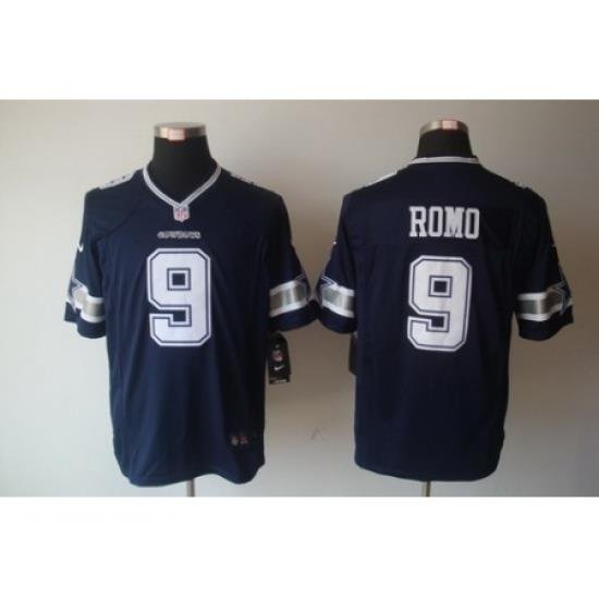 Nike Dallas CoWboys 9 Tony Romo Blue LIMITED NFL Jersey