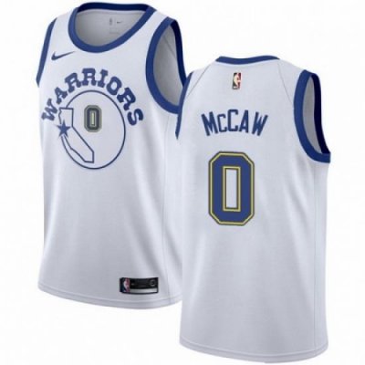 Mens Nike Golden State Warriors 0 Patrick McCaw Swingman White Hardwood Classics NBA Jersey