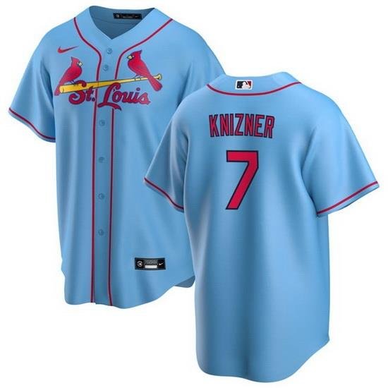 Men St  Louis Cardinals 7 AndreW Knizner Blue Cool Base Stitched Jersey