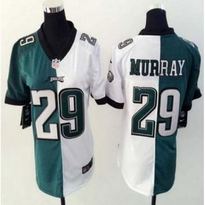 Women New Eagles #29 DeMarco Murray Green White Stitched NFL Elite Split Jersey