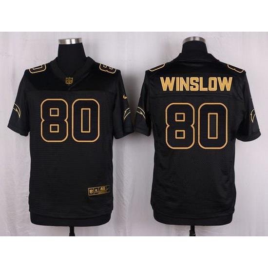 Nike Chargers #80 Kellen Winslow Black Mens Stitched NFL Elite Pro Line Gold Collection Jersey