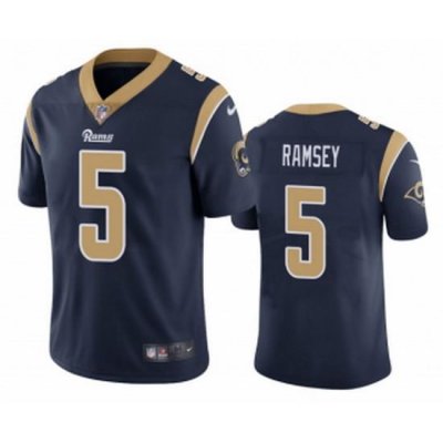 Men Los Angeles Rams 5 Jalen Los Angeles Ramsey Navy Vapor Untouchable Limited Stitched Jersey