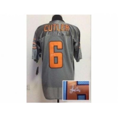 Nike chicago bears 6 Jay Cutler grey Elite shadoW Signed NFL Jersey