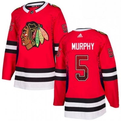 Mens Adidas Chicago Blackhawks 5 Connor Murphy Authentic Red Drift Fashion NHL Jersey