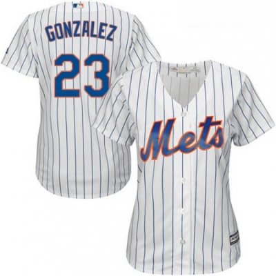 Womens Majestic New York Mets 23 Adrian Gonzalez Authentic White Home Cool Base MLB Jersey