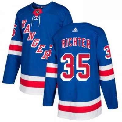 Youth Adidas New York Rangers 35 Mike Richter Premier Royal Blue Home NHL Jersey