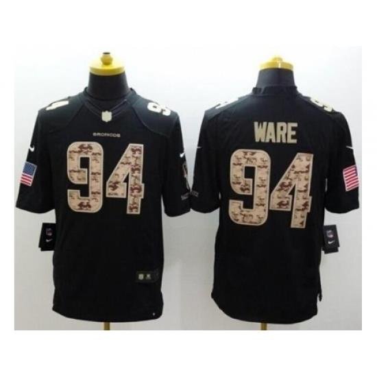 Nike Denver Broncos 94 DeMarcus Ware Black Limited Salute to Service NFL Jersey