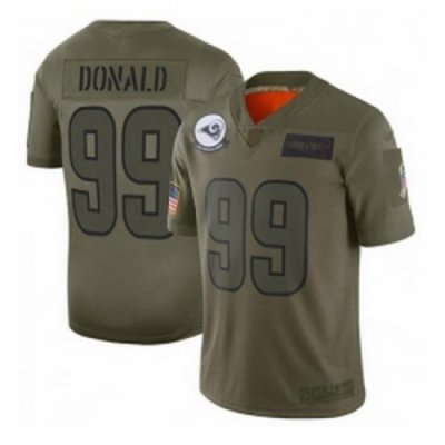 Men Los Angeles Rams 99 Aaron Donald Limited Camo 2019 Salute to Service Football Jersey